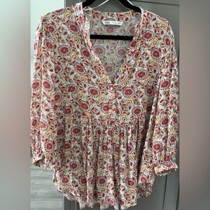 Zara floral blouse, size L